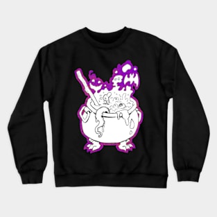 Halloween Cauldron B&W Crewneck Sweatshirt